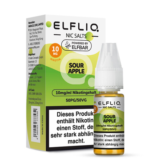 ELFBAR Elfliq 10ml - Sour Apple 20mg