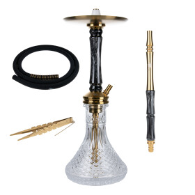 Jookah Edelstahl Shisha - Straight Flush - Gold/Black