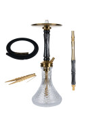 Jookah Edelstahl Shisha - Straight Flush - Gold/Black