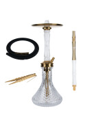 Jookah Edelstahl Shisha - Straight Flush - Gold/White