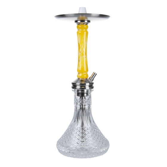 Jookah Edelstahl Shisha - Straight Flush - Steel/Yellow