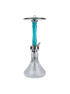 Jookah Edelstahl Shisha - Straight Flush - Steel/T&uuml;rkis