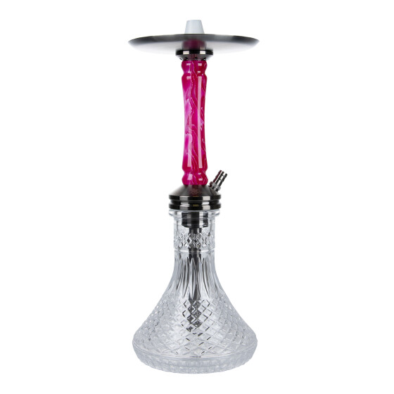 Jookah Edelstahl Shisha - Straight Flush - Black Steel Pink