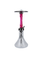 Jookah Edelstahl Shisha - Straight Flush - Black Steel Pink