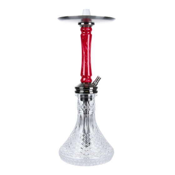 Jookah Edelstahl Shisha - Straight Flush - Black Steel Red