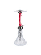 Jookah Edelstahl Shisha - Straight Flush - Black Steel Red