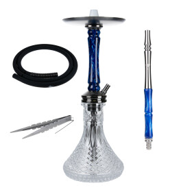 Jookah Edelstahl Shisha - Straight Flush - Black Steel Blue