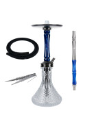 Jookah Edelstahl Shisha - Straight Flush - Black Steel Blue