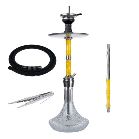 Jookah Edelstahl Shisha - Royal Flush - Steel/Yellow