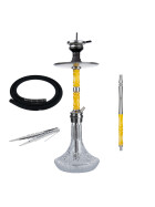 Jookah Edelstahl Shisha - Royal Flush - Steel/Yellow