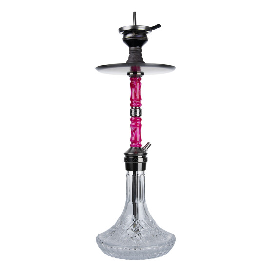 Jookah Edelstahl Shisha - Royal Flush - Black Steel Pink