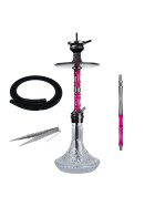 Jookah Edelstahl Shisha - Royal Flush - Black Steel Pink